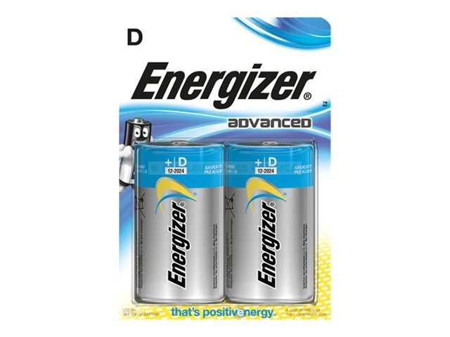 2 Piles Alcaline Energizer Advanced Type D Lr20