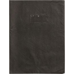 Protge cahier a4 calligraphe grain cuir noir