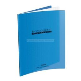 Cahier polypro 24 x 32 cm 96 pages grands carreaux bleu