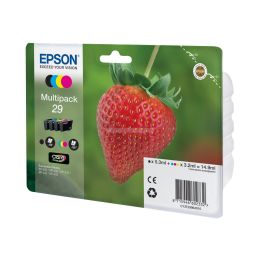 4 cartouches d'encre noir et couleurs epson t29 fraise