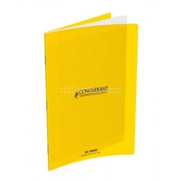 Cahier conquerant classique a4 96 pages grands carreaux jaune