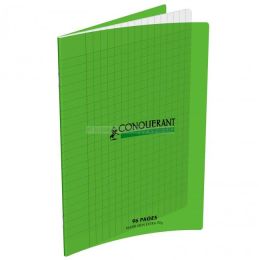 Cahier conquerant classique a5+ 96 pages grands carreaux vert