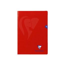 Cahier polypro a4 96 pages grands carreaux rouge