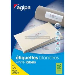 1600 tiquettes blanches 105 x 35 mm multi-usages