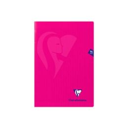 Cahier polypro a4 96 pages grands carreaux rose