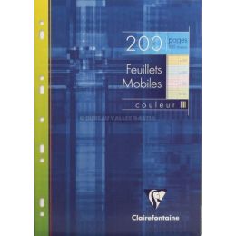 100 feuillets mobiles clairefontaine bleue a4 grands carreaux