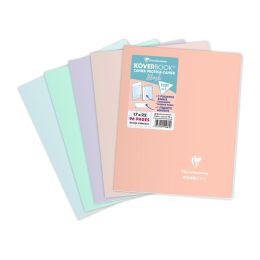 Cahier polypro a5 96 pages grands carreaux pastel