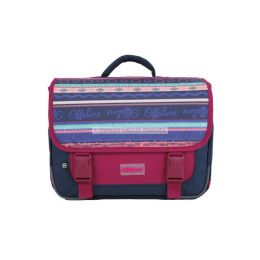 Cartable 39 cm 2 compartiments rose et bleu