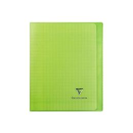 Cahier polypro 17 x 22 cm 96 pages grands carreaux vert