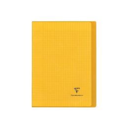 Cahier polypro 17 x 22 cm 96 pages grands carreaux jaune