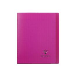 Cahier polypro 17 x 22 cm 96 pages grands carreaux rose