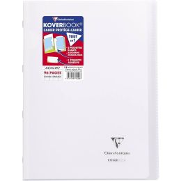 Cahier polypro a4 96 pages grands carreaux incolore