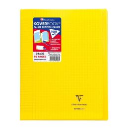 Cahier polypro 96 pages grands carreaux jaune