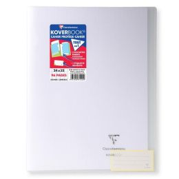 Cahier polypro a4+ 96 pages grands carreaux transparent