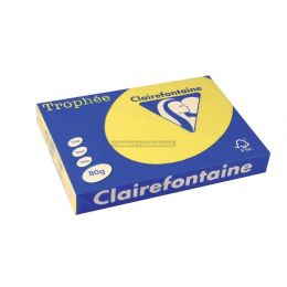 500 feuilles de papier couleur jaune soleil a3 80 g clairefontaine trophe