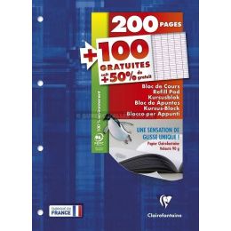 Bloc de cours 300 pages a4 clairefontaine grands carreaux