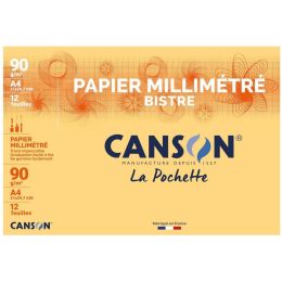 12 feuilles de papier  dessin millimtr a4 90g