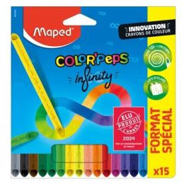 15 crayons de couleur infinity - pochette carton