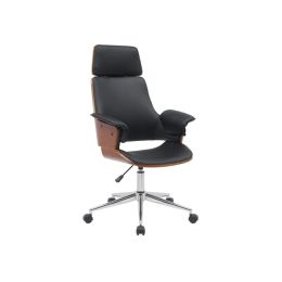 Fauteuil de bureau hector bois multiplis imitation noyer