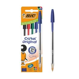 5 stylos  bille couleurs assorties 1 mm pointe moyenne
