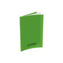 Cahier polypro 17 x 22 cm 140 pages grands carreaux vert