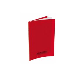 Cahier polypro 17 x 22 cm 140 pages grands carreaux rouge