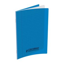 Cahier polypro 17 x 22 cm 140 pages grands carreaux bleu