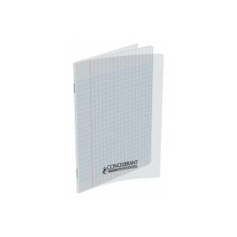 Cahier polypro 17 x 22 cm 48 pages grands carreaux transparent