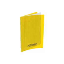 Cahier polypro 17 x 22 cm 48 pages grands carreaux jaune