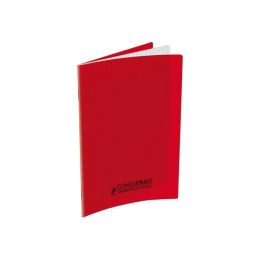 Cahier polypro 17 x 22 cm 48 pages grands carreaux rouge