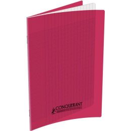 Cahier polypro 17 x 22 cm 48 pages grands carreaux rose