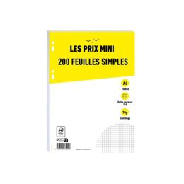 200 feuilles simples a4 petits carreaux