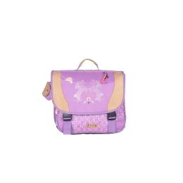 Cartable stalla bianca flower 2 compartiments parme