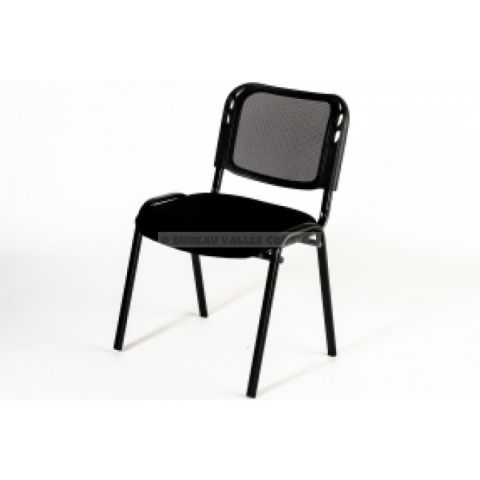 Chaise backmesh mailles et tissu noirs