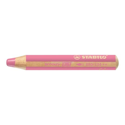 Crayon de couleur stabilo woody 3 in 1 rose fonc 