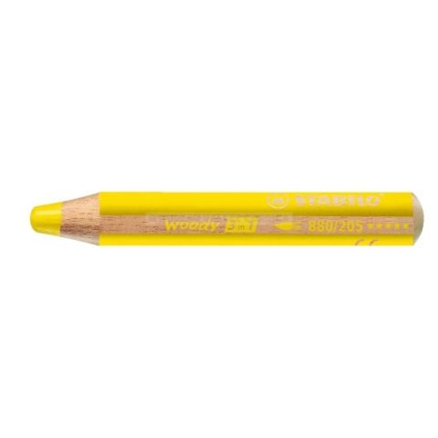 Crayon de couleur stabilo woody 3 in 1 jaune primaire