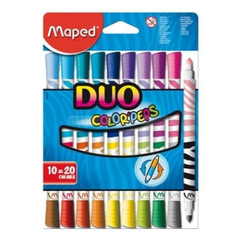 10 feutres color'peps duo