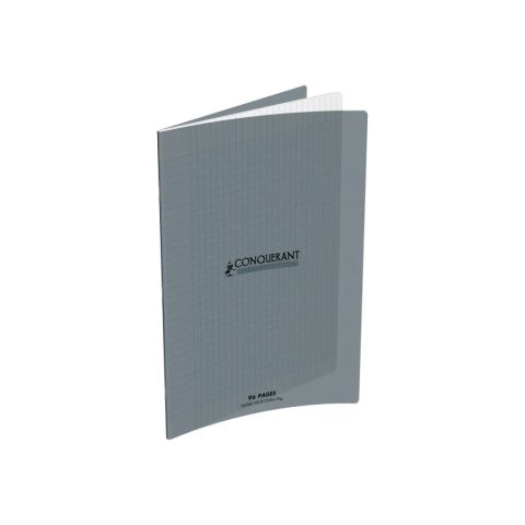 Cahier polypro 24 x 32 cm 96 pages grands carreaux gris