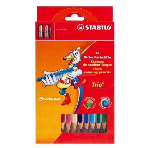 12 crayons de couleur stabilo trio thick