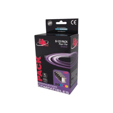 Cartouche d'encre uprint b-123-pack noir et couleur xl compatible brother lc123