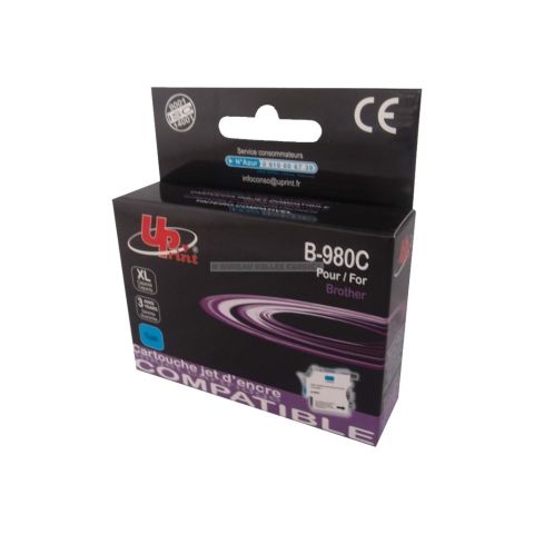 Cartouche d'encre uprint b-980c xl cyan compatible brother lc1100c lc980c