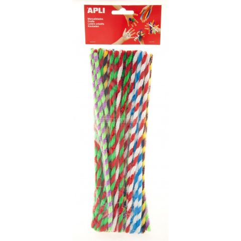 50 chenilles twist assorties 30 cm