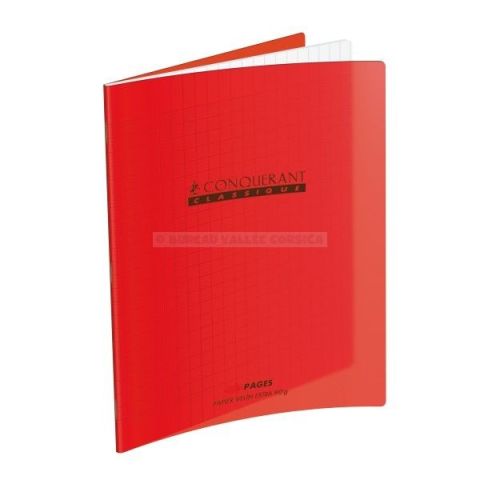 Cahier 96 pages agraf rouge 90g grands carreaux classique