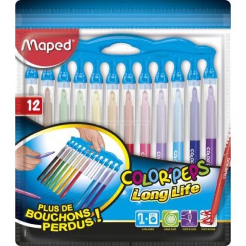 12 feutres color'peps long life inno maped