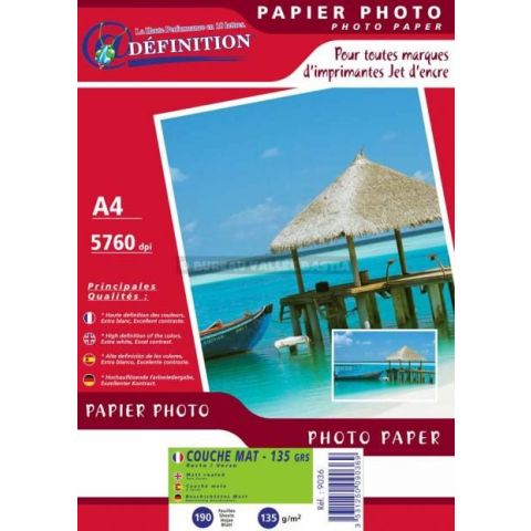 190 feuilles de papier photo couch mat a4 135 g