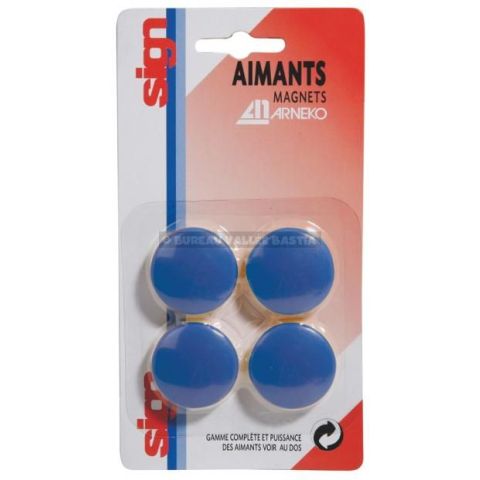 4 aimants 32 mm bleus