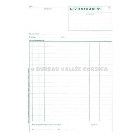 Cahier de livraison manifold autocopiant a4 50 pages double exemplaires