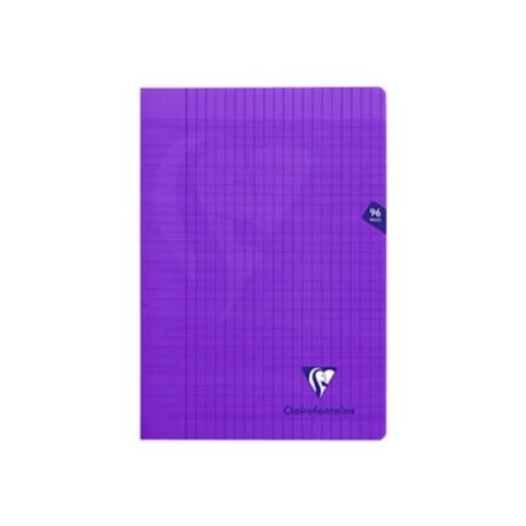 Cahier polypro a4 96 pages grands carreaux violet