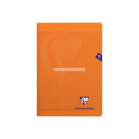 Cahier polypro a4 96 pages grands carreaux orange