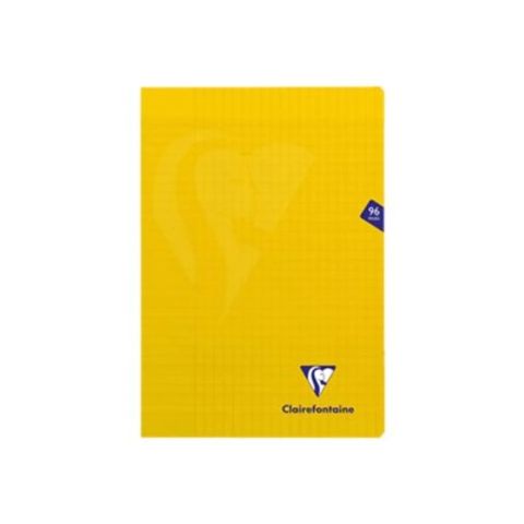 Cahier polypro a4 96 pages grands carreaux jaune